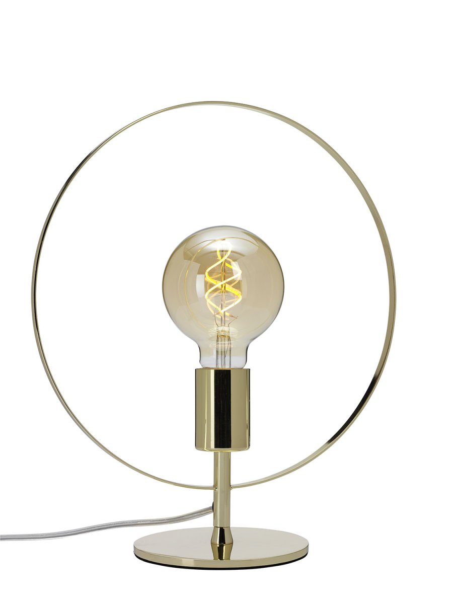 Spartan ringo 35cm Laiton lampe de table De Cottex - La lampe de table en m&eacute;tal Spartan Ringo est une lampe moderne et minimaliste qui attire l'attention avec son design circulaire &eacute;l&eacute;gant.