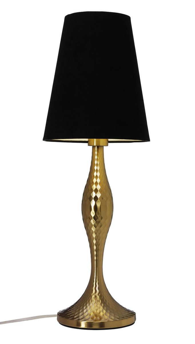 Aladdin 50cm Or lampe de table De Cottex - La lampe de table Aladdin en textile et laiton est un d&eacute;tail d'ameublement &eacute;l&eacute;gant et intemporel qui donne &agrave; la pi&egrave;ce une expression sophistiqu&eacute;e.