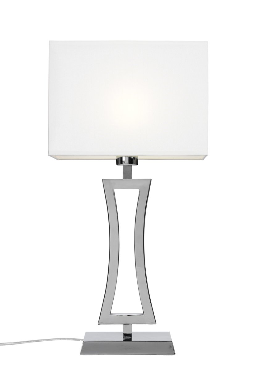 Belgravia 48cm Chrome lampe de table De Cottex - La forme unique de la base de la lampe lui donne du caractère et en fait un détail accrocheur sur le bureau ou la table d'appoint.