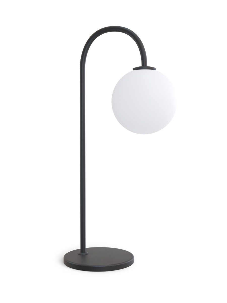 Ballon 53cm Noir lampe de table De Herstal - Con&ccedil;ue pour cr&eacute;er une ambiance apaisante et styl&eacute;e, elle est fournie avec un c&acirc;ble de 1,5 m, un variateur et une prise.