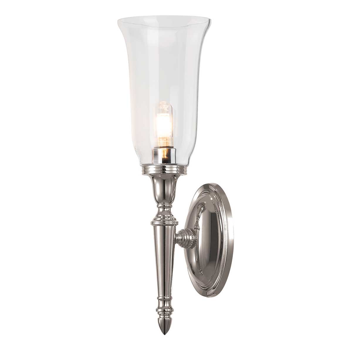 Dryden 40cm Nickel poli lampe de salle de bain De Elstead Lighting - La lampe est disponible en plusieurs finitions, telles que le chrome poli, le nickel poli et le laiton poli, offrant une flexibilité en termes de style et de décoration.