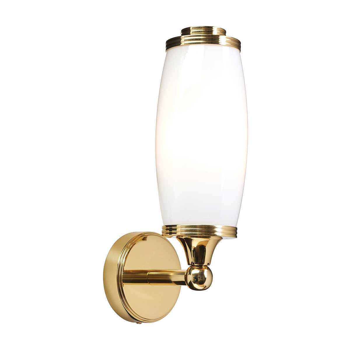 Eliot 28cm Laiton poli lampe de salle de bain De Elstead Lighting - Pour un éclairage optimal et une esthétique soignée, placez une applique à gauche et une à droite du miroir.
