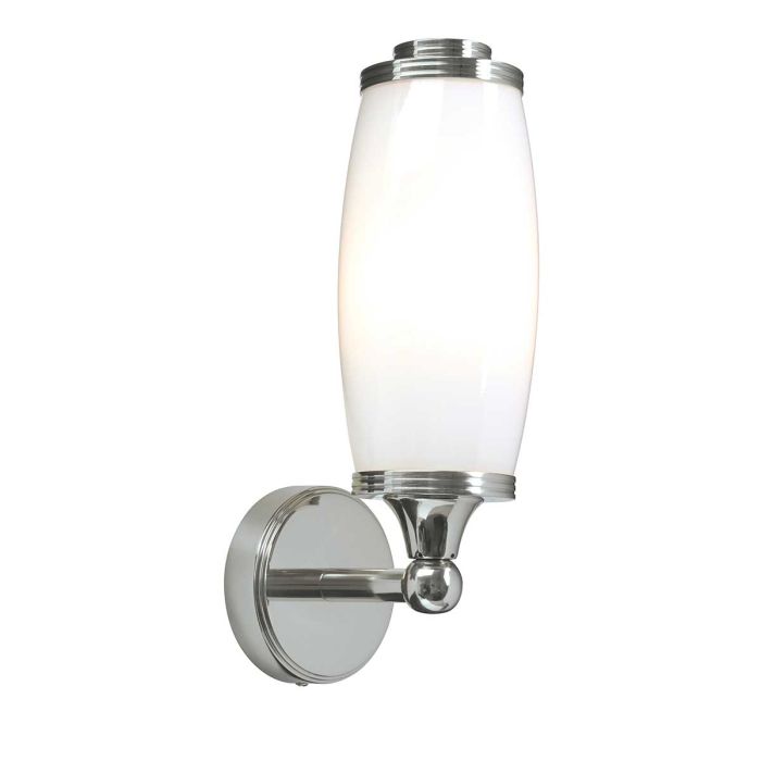 Eliot 28cm Chrome poli lampe de salle de bain De Elstead Lighting - Cette applique murale de salle de bain au design classique est fabriqu&eacute;e selon les normes les plus exigeantes et se distingue par sa robustesse gr&acirc;ce &agrave; sa structure en laiton.