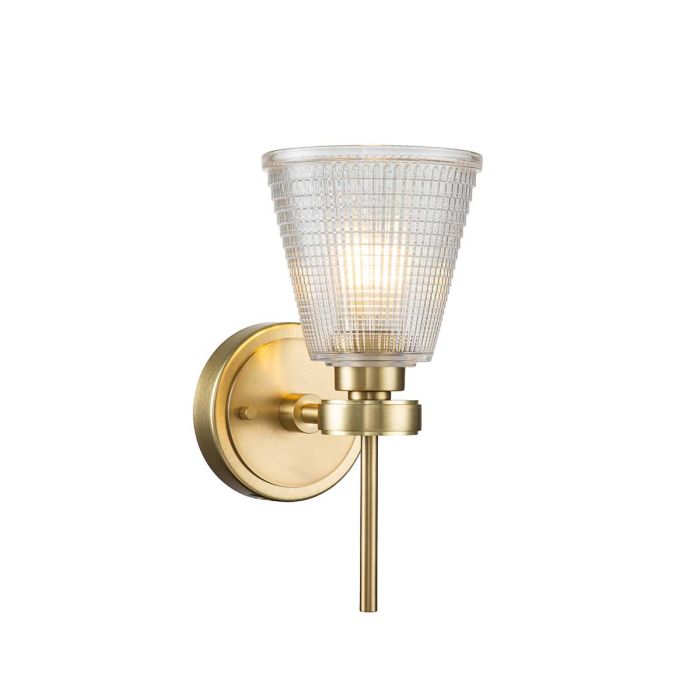 Gunnislake 13cm Laiton brossé lampe de salle de bain De Elstead Lighting - Deux bases diff&eacute;rentes sont fournies&nbsp;: une version compacte et une version avec une base plus large pour un style plus classique et d&eacute;coratif.
