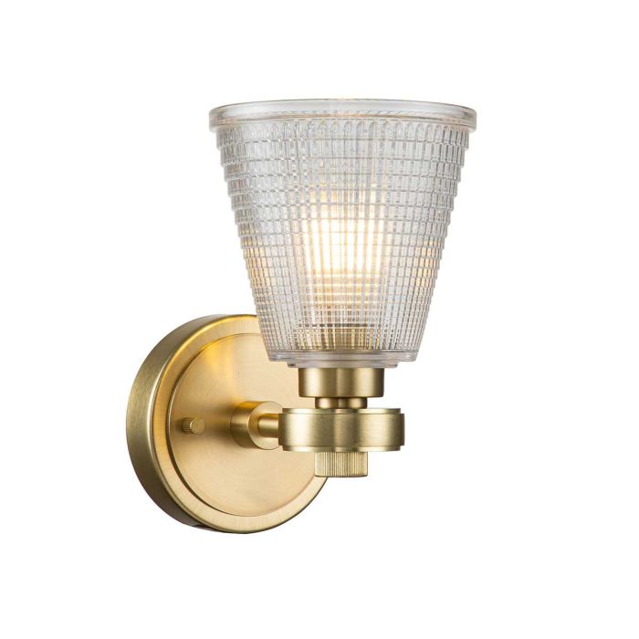 Gunnislake 13cm Laiton brossé lampe de salle de bain De Elstead Lighting - Deux bases diff&eacute;rentes sont fournies&nbsp;: une version compacte et une version avec une base plus large pour un style plus classique et d&eacute;coratif.