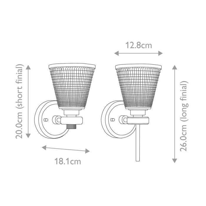 Gunnislake 13cm Laiton brossé lampe de salle de bain De Elstead Lighting - Deux bases diff&eacute;rentes sont fournies&nbsp;: une version compacte et une version avec une base plus large pour un style plus classique et d&eacute;coratif.