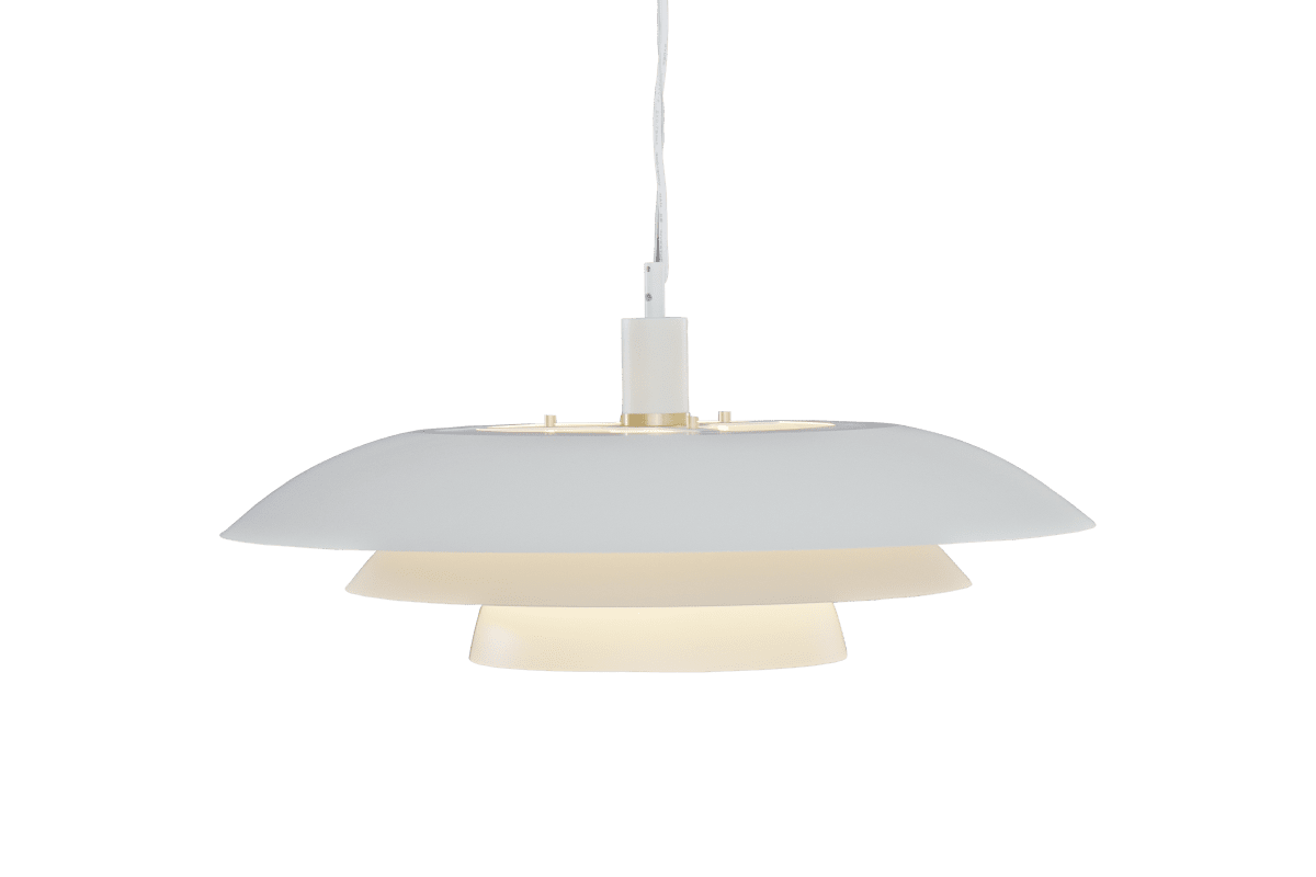 Epsilon Ø56 Blanc mat suspension De Aneta Lighting - Epsilon est fourni avec deux jeux de bagues et de boutons d&eacute;coratifs.