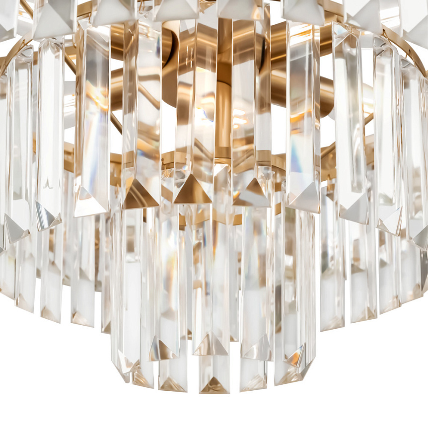 Revero Ø50 Laiton cristal De Maytoni - Un d&eacute;tail int&eacute;rieur parfait pour cr&eacute;er une ambiance luxueuse dans le couloir, le salon ou au-dessus de la salle &agrave; manger - o&ugrave; il fonctionne &agrave; la fois comme source de lumi&egrave;re et comme d&eacute;coration au plafond.