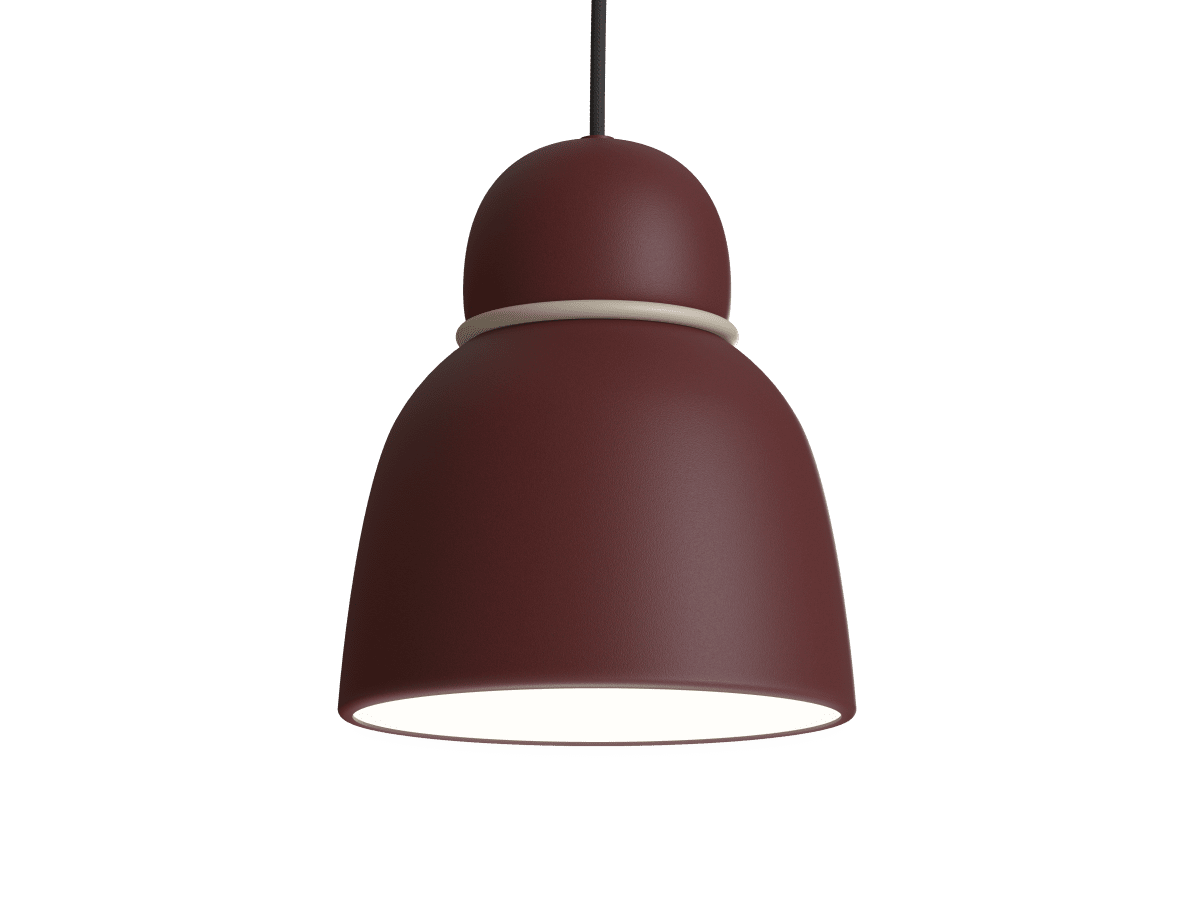 Bird Ø17 Rouge foncé/laiton suspension De Belid - 