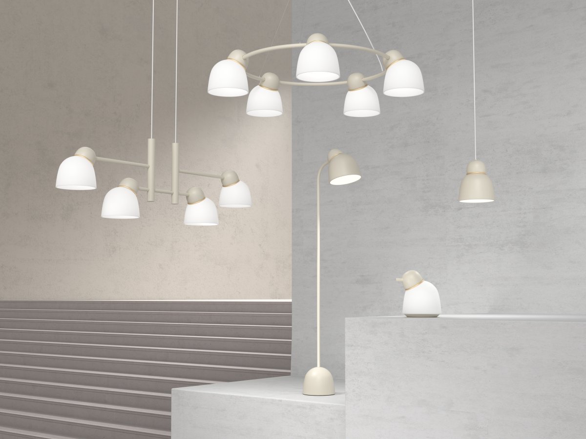 Bird Ø95 Sable/blanc suspension De Belid - 