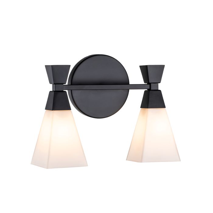 Bowtie 34cm Noir lampe de salle de bain De Elstead Lighting - L'applique murale Bowtie noir mat est une lampe de miroir moderne avec protection IP44 et convient donc aux salles de bains, mais aussi à d'autres espaces intérieurs tels que les buanderies ou les toilettes invités.