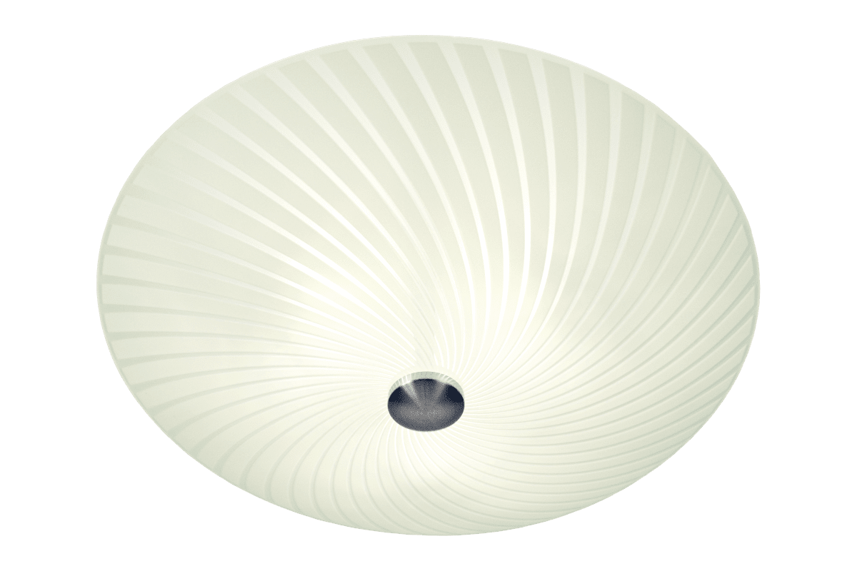 Cyklon Ø50 Blanc plafonnier De Aneta Lighting - L&#39;abat-jour est l&eacute;g&egrave;rement en forme de coquillage et, avec son beau motif et ses d&eacute;tails m&eacute;talliques, s&#39;int&egrave;gre dans n&#39;importe quel int&eacute;rieur.