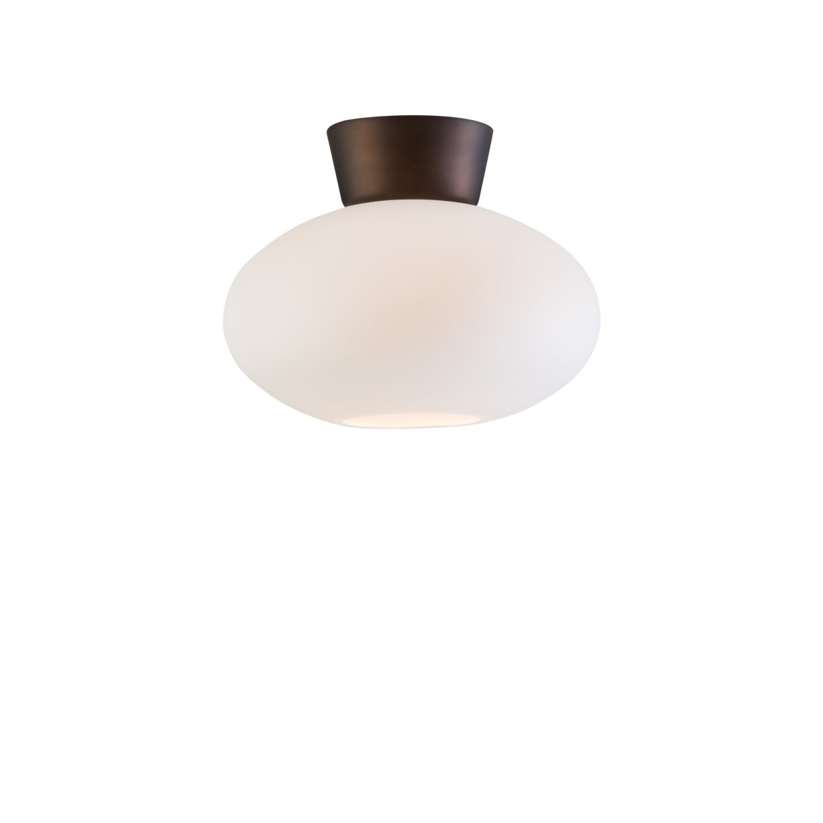 Bullo Ø27 Oxyde/opale plafonnier De Belid - Fabriqu&eacute; en m&eacute;tal peint et en verre transparent ou opale, il apporte une touche d'&eacute;l&eacute;gance &agrave; n'importe quelle pi&egrave;ce.
