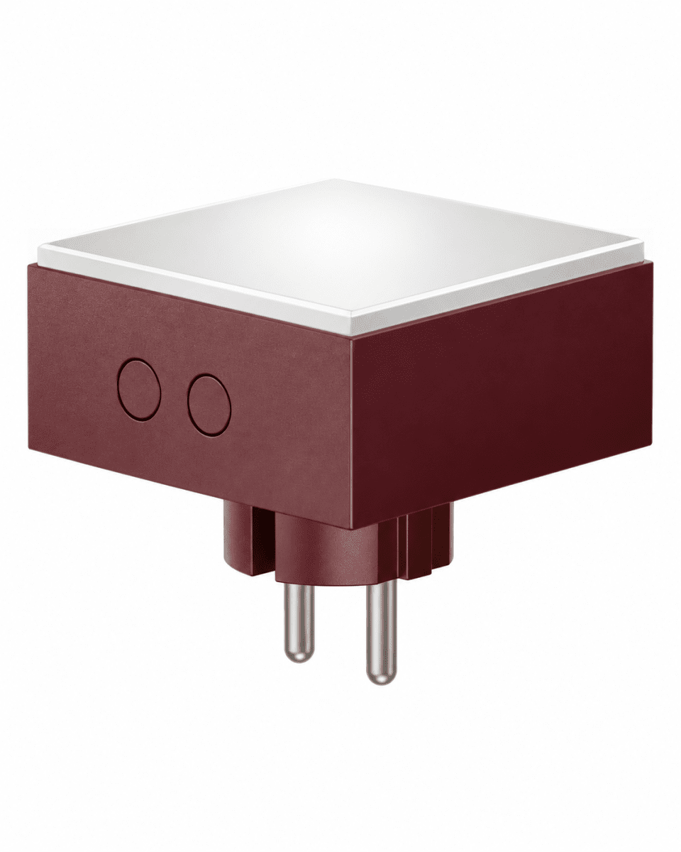 LAMP 1 - EU Bourgogne De Avolt - Cette petite lampe pratique se branche directement sur une prise murale standard de 230 V et est idéale comme veilleuse ou lampe d'ambiance dans les couloirs, les chambres ou toute pièce où vous souhaitez un éclairage doux.
