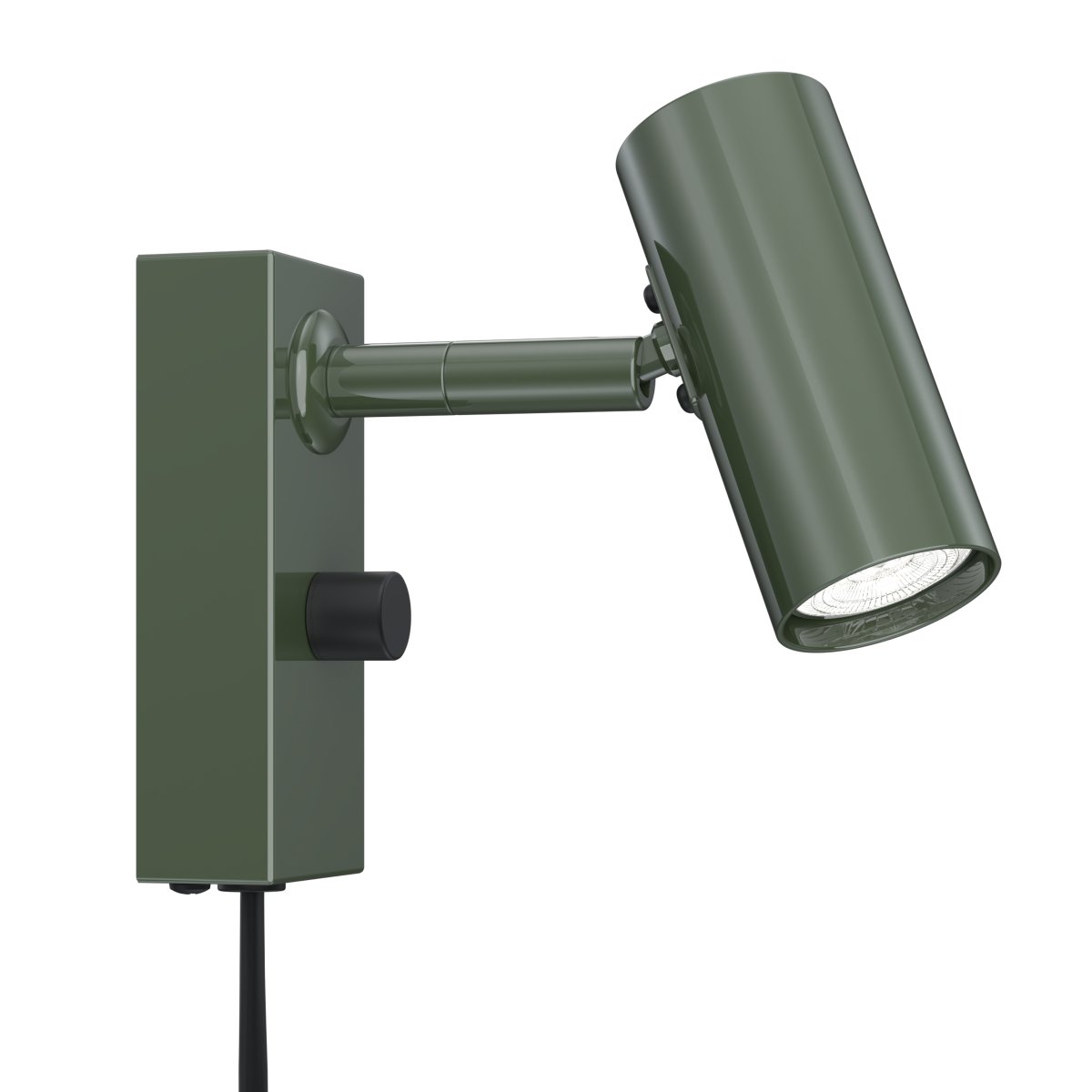 Cato Vert forêt lampe de lecture De Belid - Livrée avec un câble noir de 3 m et une prise.