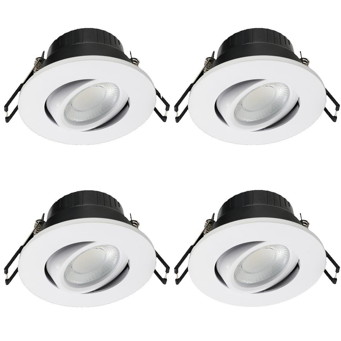 Cheapy 4CCT Pack De 4 Blanc De Designlight - Avec une consommation de seulement 5 W et une luminosité de 550 à 600 lm, il offre un éclairage efficace et économe en énergie.