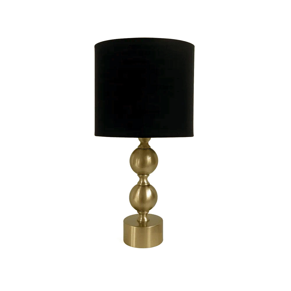 Circolo 48cm Laiton/noir lampe de table De Nordic Lighting - La lampe de table Circolo associe un pied d&eacute;coratif en m&eacute;tal &agrave; une &eacute;l&eacute;gante finition laiton et un abat-jour classique en lin noir.