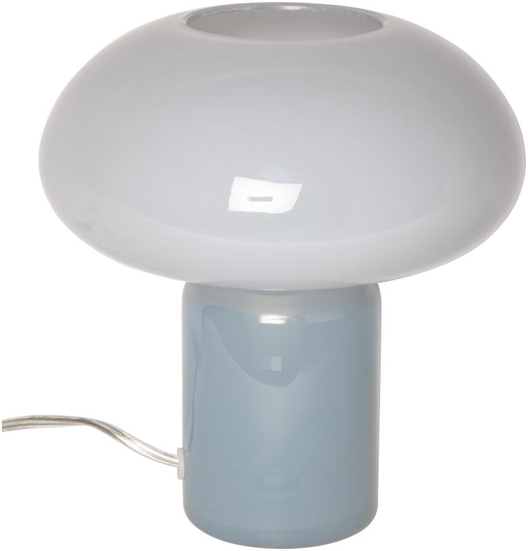 Glas 23cm Bleu lampe de table De Eja - Sa lumière douce crée une ambiance agréable et en fait un objet décoratif idéal sur une table d'appoint, un rebord de fenêtre ou une table de chevet.