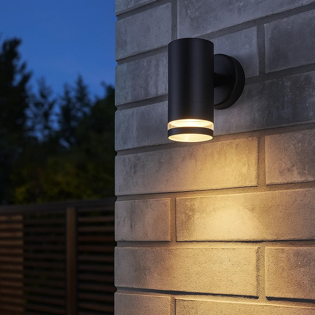 Cylinder Noir lampe d’extérieur De Lampan - Lampan lyser fint ner p&aring; v&auml;ggen och skapar en h&auml;rlig atmosf&auml;r.