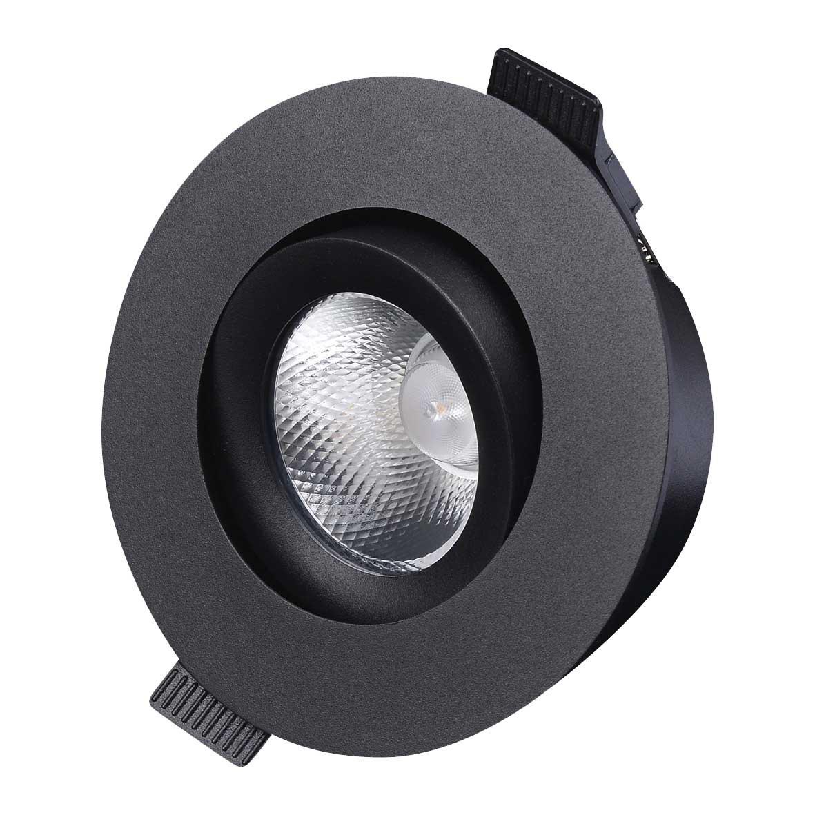 D-007 Downlight 3000K Noir De Designlight - Le driver et la bo&icirc;te de jonction (inclus) sont con&ccedil;us pour une utilisation avec des &eacute;crans plats de 28 mm et des dalles de plafond de 12 &agrave; 13 mm d'&eacute;paisseur.