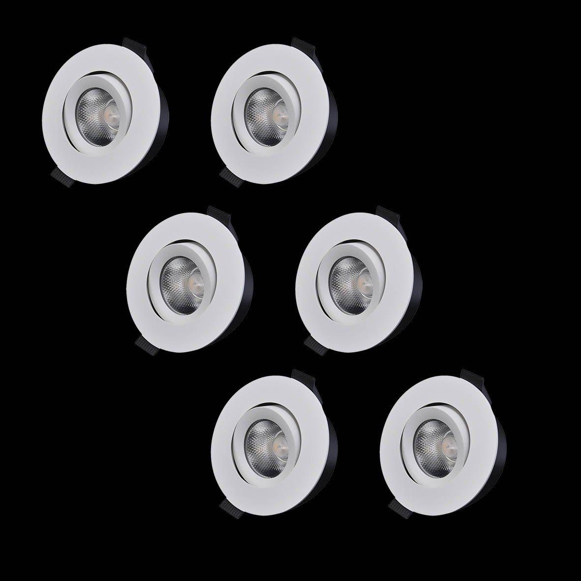 D-007 Downlight 2700K Pack De 6 Blanc De Designlight - Le driver et la bo&icirc;te de jonction (inclus) sont compatibles avec des profil&eacute;s de 28 mm et des dalles de plafond de 12 &agrave; 13 mm d'&eacute;paisseur.