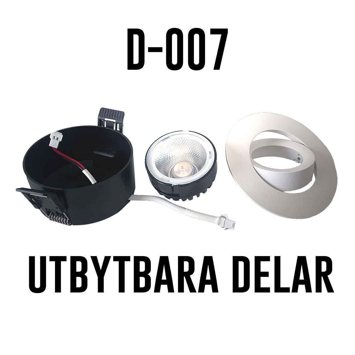 D-007 Downlight 2700K Blanc De Designlight - Le driver et la bo&icirc;te de jonction (inclus) sont con&ccedil;us pour une utilisation avec des &eacute;crans plats de 28 mm et des dalles de plafond de 12 &agrave; 13 mm d'&eacute;paisseur.