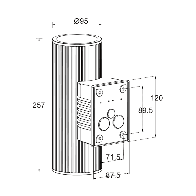 Wally Double Gris foncé lampe d’extérieur De Designlight - Gr&acirc;ce &agrave; sa finition r&eacute;sistante et &agrave; son design intemporel, Wally est une solution fiable et durable pour l'&eacute;clairage de votre fa&ccedil;ade.