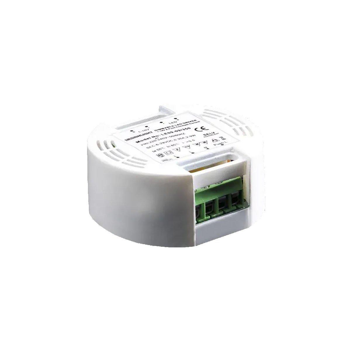 D-MA9RDP 350 mA alimentation Push De Designlight - Idéal pour l'installation de plusieurs spots LED compacts lorsque les drivers ne peuvent être dissimulés et que le nombre de boîtes de jonction A ou B est limité.