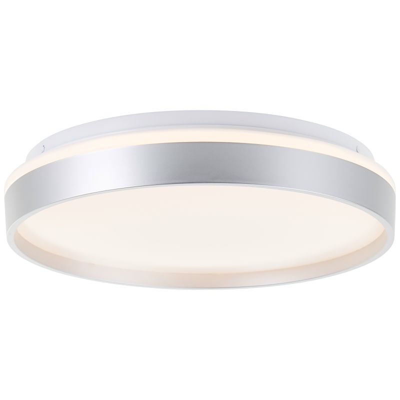 Britt Ø48 Argent plafonnier De Brilliant - Grâce à sa forme élancée, il s'intègre dans la plupart des pièces et diffuse une lumière uniforme et agréable.