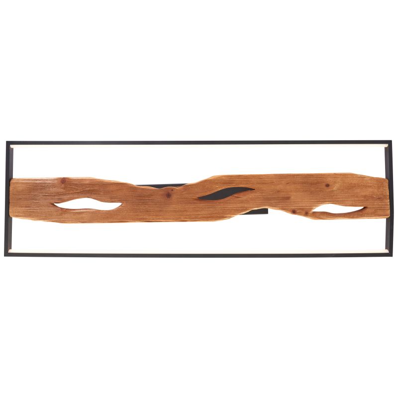 Chaumont 100cm Bois plafonnier De Brilliant - Avec une puissance de 48 W et un flux lumineux de 6&nbsp;600 lumens, il offre un &eacute;clairage puissant dans la pi&egrave;ce, tandis que sa lumi&egrave;re blanc chaud de 3&nbsp;000 Kelvin cr&eacute;e une atmosph&egrave;re chaleureuse.