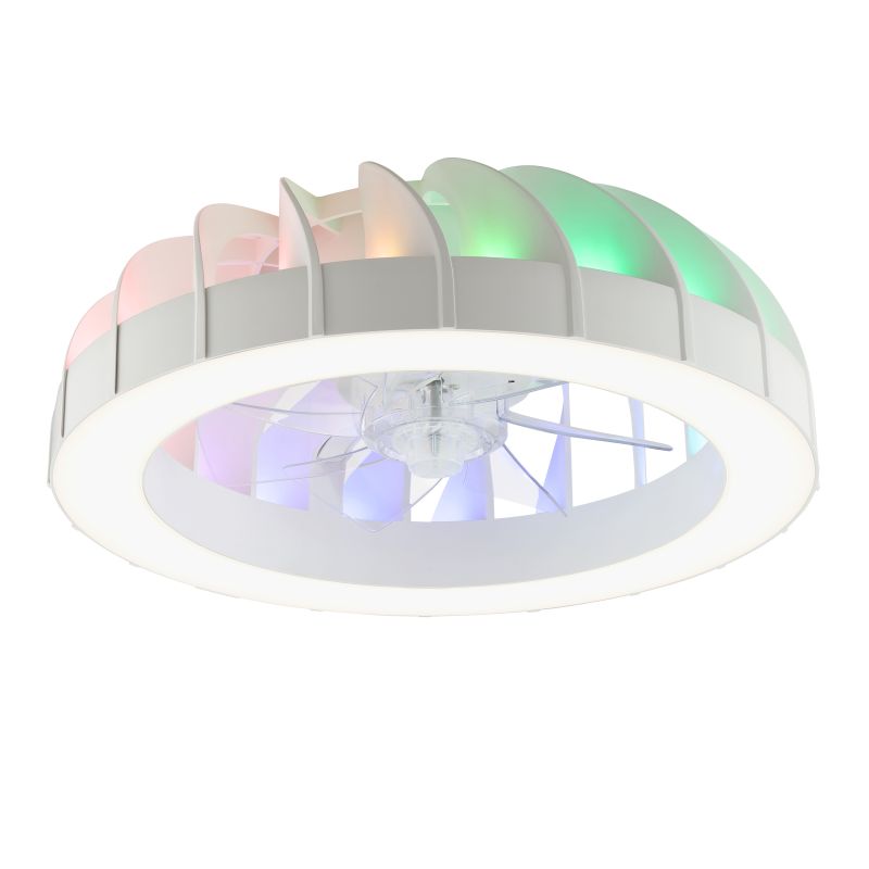 Fanora Ø46 Blanc De Brilliant - La luminosit&eacute;, la temp&eacute;rature de couleur, les effets RVB et la vitesse du ventilateur sont facilement r&eacute;glables.