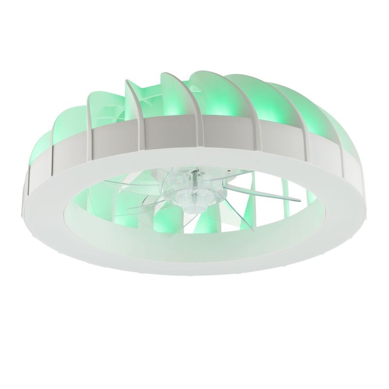 Fanora Ø46 Blanc De Brilliant - La luminosit&eacute;, la temp&eacute;rature de couleur, les effets RVB et la vitesse du ventilateur sont facilement r&eacute;glables.