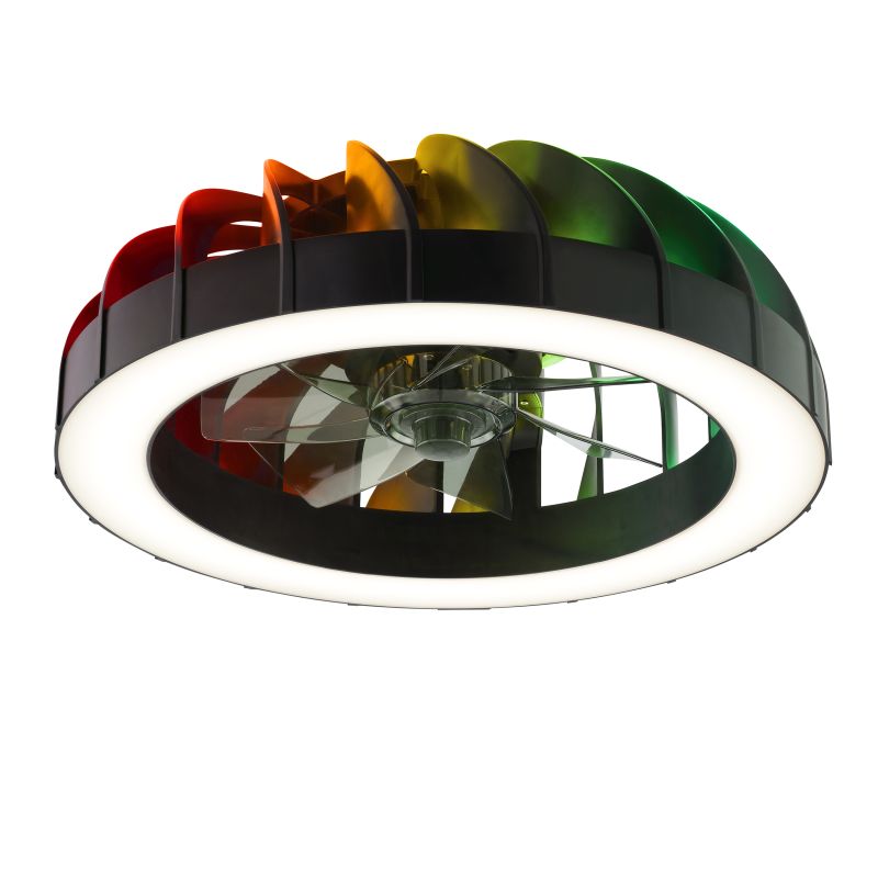 Fanora Ø46 Noir De Brilliant - La luminosit&eacute;, la temp&eacute;rature de couleur, les effets RVB et la vitesse du ventilateur sont facilement r&eacute;glables.