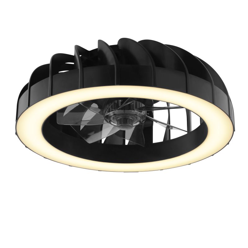 Fanora Ø46 Noir De Brilliant - La luminosit&eacute;, la temp&eacute;rature de couleur, les effets RVB et la vitesse du ventilateur sont facilement r&eacute;glables.