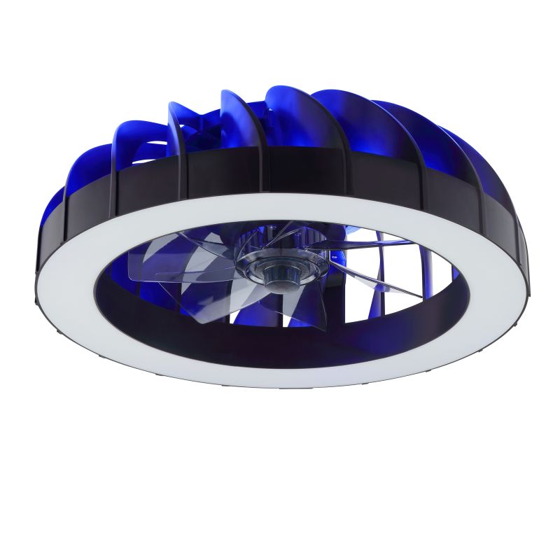 Fanora Ø46 Noir De Brilliant - La luminosit&eacute;, la temp&eacute;rature de couleur, les effets RVB et la vitesse du ventilateur sont facilement r&eacute;glables.