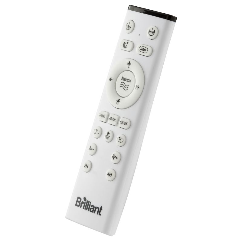 Fanora Ø46 Noir De Brilliant - La luminosit&eacute;, la temp&eacute;rature de couleur, les effets RVB et la vitesse du ventilateur sont facilement r&eacute;glables.