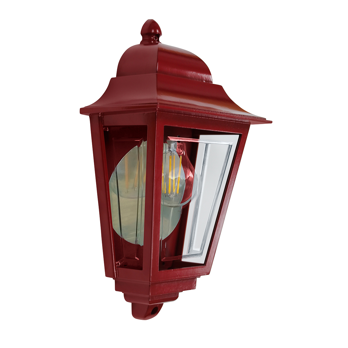 Deco Lane 32cm ROUGE lampe d’extérieur De Elstead Lighting - Avec un indice de protection IP44, la lampe est prot&eacute;g&eacute;e contre la pluie et l'humidit&eacute; et est donc parfaite pour les fa&ccedil;ades, les entr&eacute;es et les terrasses.