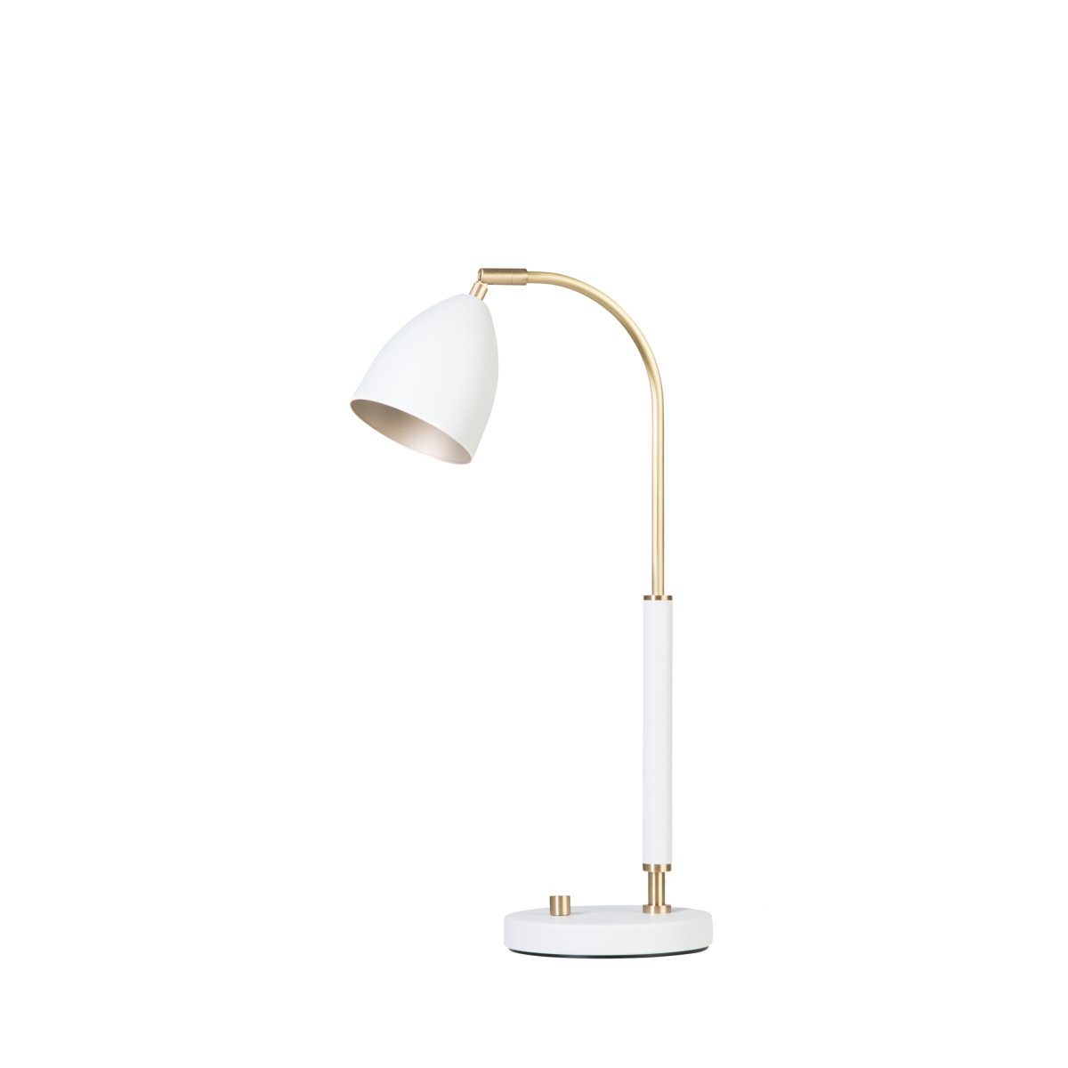 Deluxe 50cm Blanc lampe de bureau De Belid - Elle diffuse une lumière agréable et dispose d'un spot orientable et d'un variateur pour un réglage personnalisé de l'intensité lumineuse.