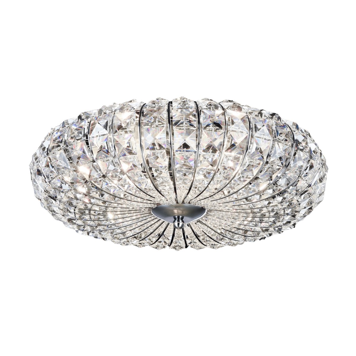 Broche Ø40 Nickel cristal De Maytoni - Avec son tissage sophistiqu&eacute; de cristaux &eacute;tincelants et son cadre en m&eacute;tal poli, la lampe cr&eacute;e un jeu de lumi&egrave;re chatoyant qui cr&eacute;e une atmosph&egrave;re glamour.