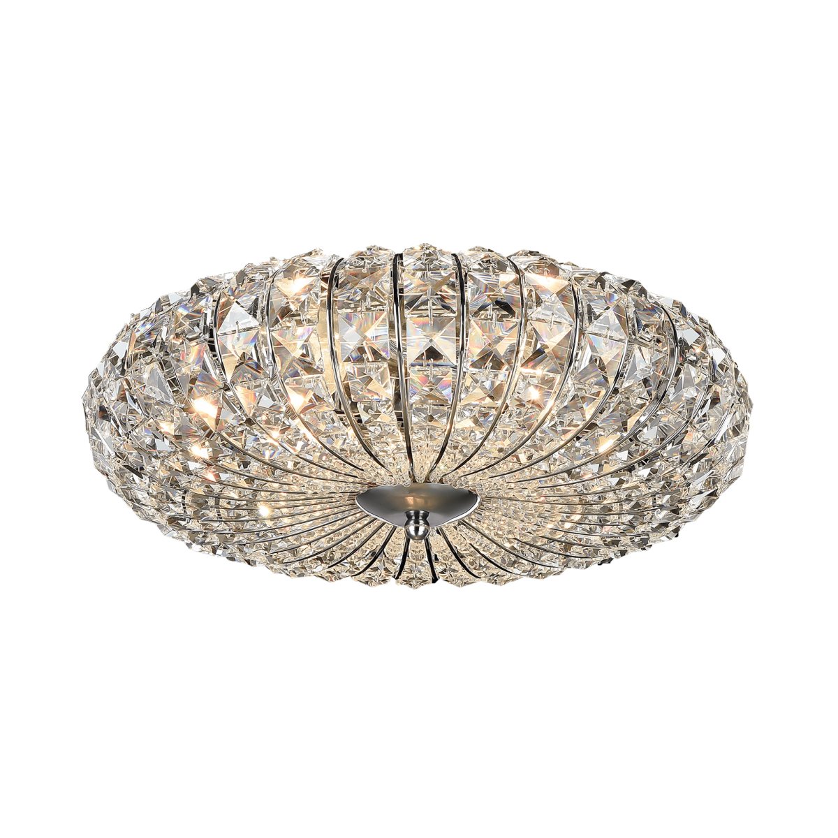 Broche Ø40 Nickel cristal De Maytoni - Avec son tissage sophistiqu&eacute; de cristaux &eacute;tincelants et son cadre en m&eacute;tal poli, la lampe cr&eacute;e un jeu de lumi&egrave;re chatoyant qui cr&eacute;e une atmosph&egrave;re glamour.