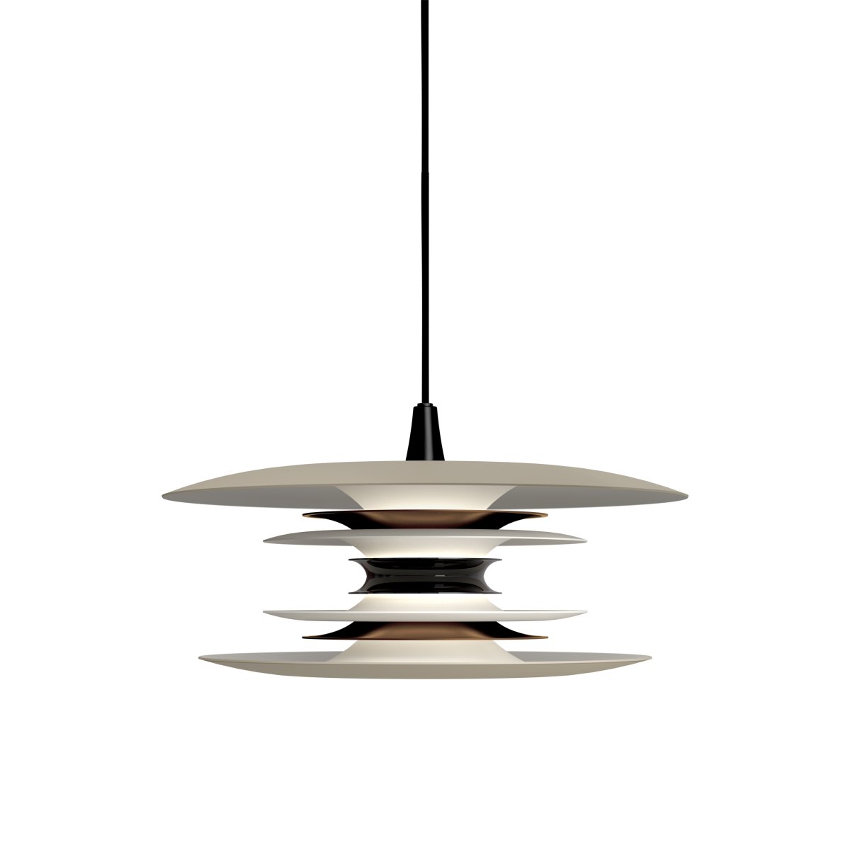 Diablo Ø40 Sable/bronze suspension De Belid - Cette suspension diffuse une lumi&egrave;re agr&eacute;able et tamis&eacute;e et convient parfaitement au-dessus de la table &agrave; manger ou dans d'autres pi&egrave;ces de la maison o&ugrave; style et fonctionnalit&eacute; sont recherch&eacute;s.