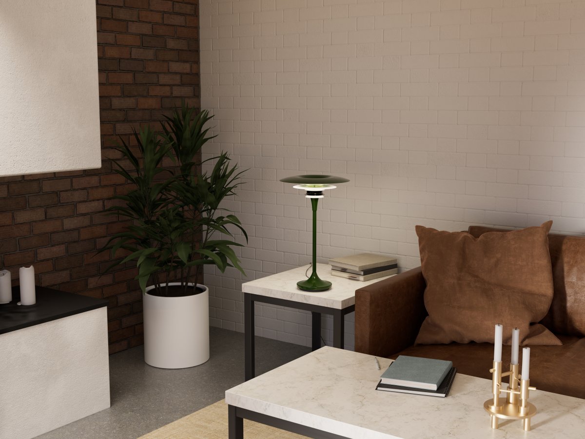 Diablo 48cm Vert/blanc lampe de table De Belid - Il est fourni avec un c&acirc;ble de 2 m, un interrupteur et une prise.