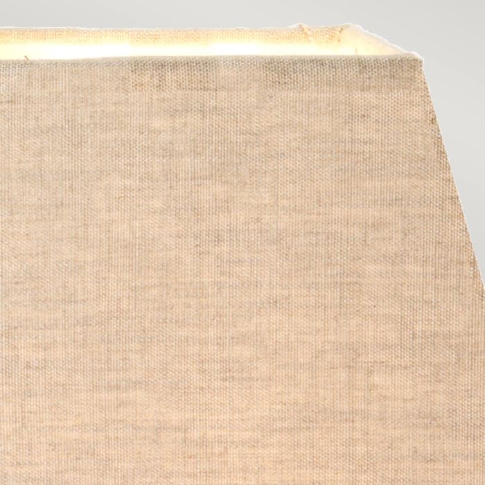 Eclipse 38cm Bronze lampe de table De Elstead Lighting - L'abat-jour conique et carré, en jute naturel laminé, diffuse une lumière douce et agréable.