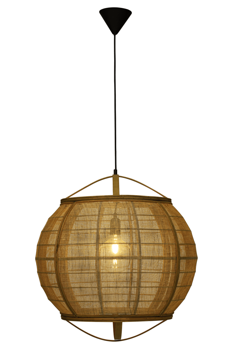 Borneo Ø58 Nature suspension De Aneta Lighting - L'abat-jour fabriqué à la main filtre la lumière de la source lumineuse et diffuse une lumière douce et agréable dans toute la pièce.