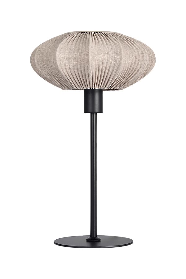 Mamsell 37cm Noir lampe de table De Aneta Lighting - La lampe de table Mamsell est recouverte d'un tissu extensible finement plissé, qui fournit une lumière agréable et légèrement tamisée.