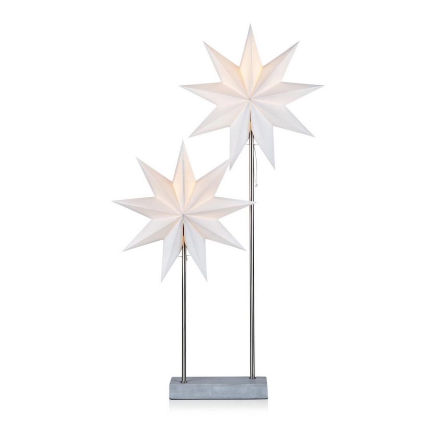 Duva Double 80cm Blanc De Markslöjd - Duva Double est une d&eacute;coration de table &eacute;l&eacute;gante et festive qui diffuse une belle lumi&egrave;re &agrave; travers ses deux branches.