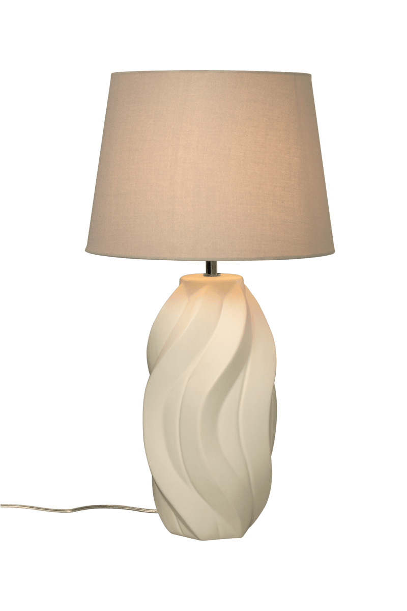 Fiorella 65cm Blanc naturel lampe de table De Aneta Lighting - Ajoutez une touche d'&eacute;l&eacute;gance &agrave; votre maison avec Fiorella, une lampe de table &eacute;l&eacute;gante qui allie design moderne et beaut&eacute; classique.