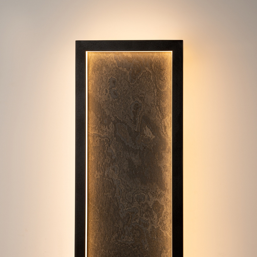 Orign 60cm Noir applique murale De Maytoni - Orign est une applique murale en m&eacute;tal avec une &eacute;l&eacute;gante imitation de pierre au centre, cr&eacute;ant une impression naturelle et exclusive.