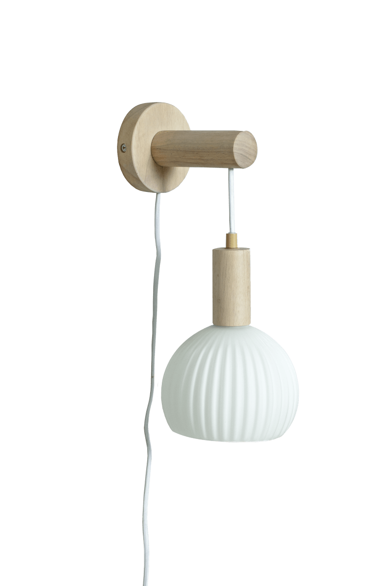  Lapponia 35cm Blanc applique murale De Aneta Lighting - L'applique murale Lapponia, en verre et bois huilé blanc, crée une atmosphère naturelle et chaleureuse dans votre intérieur.
