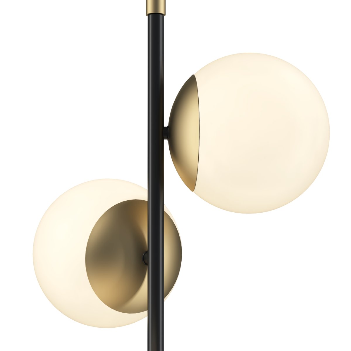 Nostalgia Or lampadaire De Maytoni - La lampe est en métal avec une finition or mat, tandis que les dômes sphériques sont en verre dépoli, ce qui fournit une lumière douce et agréable.